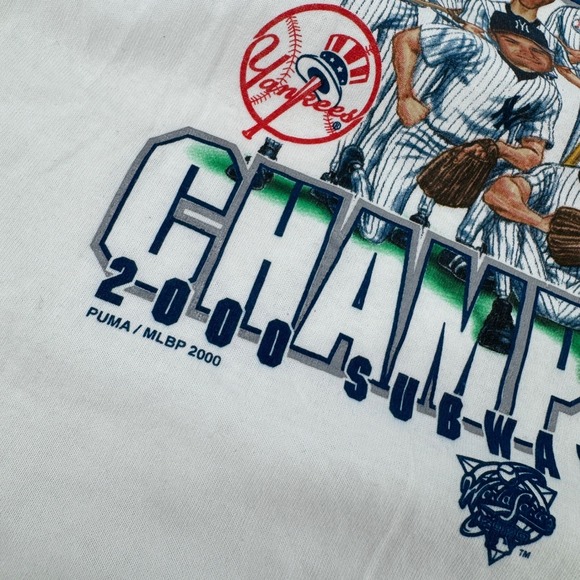 Vintage 2000 World Series Youth New York Yankees Puma Long Sleeve T Shirt XL - Picture 4 of 12